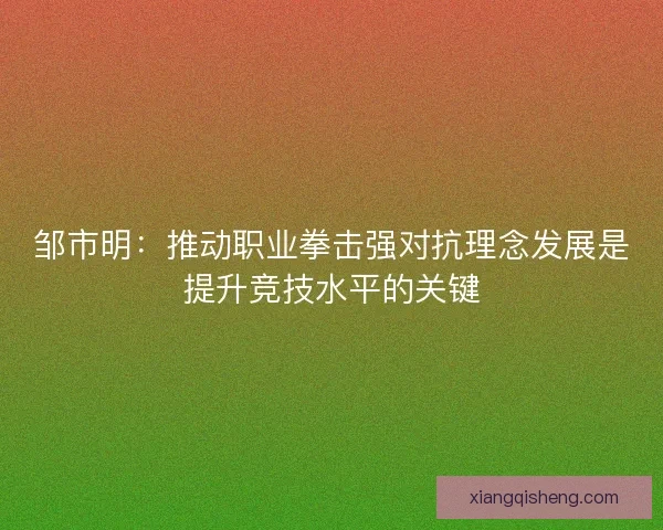 邹市明：推动职业拳击强对抗理念发展是提升竞技水平的关键